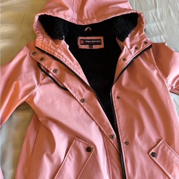 Urban Republic Dusty Rose Hooded Raincoat - Picture 4 of 4